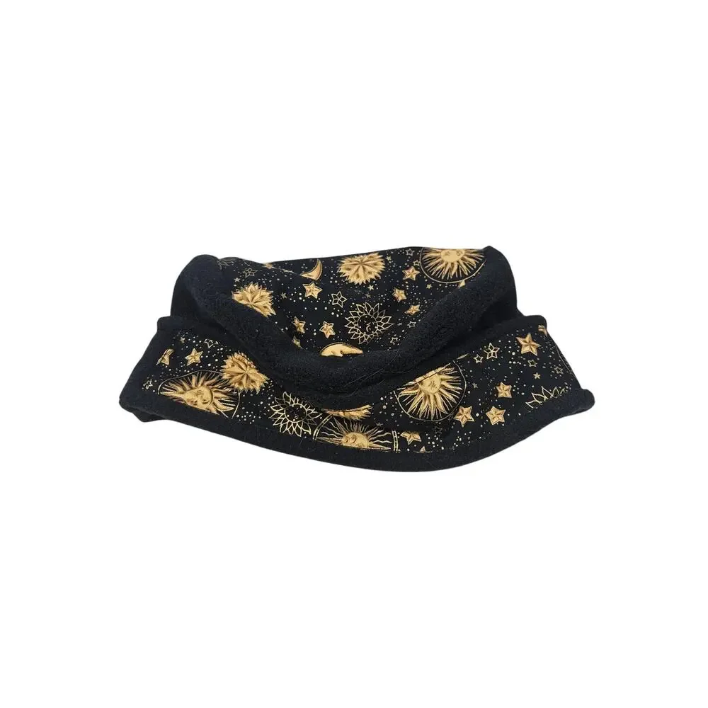 Vintage 90s Celestial Fleece Bucket Hat Sun Moon Whimsygoth Gorpcore Star - Picture 3 of 5